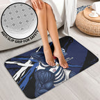 Geelong Football Club Bathroom Set Cats Muscular Mascot Graphic - Abstract Paint Splatter Art