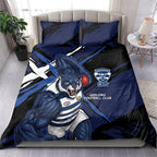 Geelong Football Club Bedding Set Cats Muscular Mascot Graphic - Abstract Paint Splatter Art