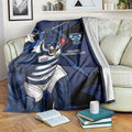 Geelong Football Club Blanket Cats Muscular Mascot Graphic - Abstract Paint Splatter Art