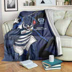 Geelong Football Club Blanket Cats Muscular Mascot Graphic - Abstract Paint Splatter Art