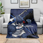 Geelong Football Club Blanket Cats Muscular Mascot Graphic - Abstract Paint Splatter Art