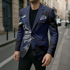 Geelong Football Club Blazer Cats Muscular Mascot Graphic - Abstract Paint Splatter Art