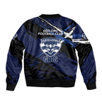 Geelong Football Club Bomber Jacket Cats Muscular Mascot Graphic - Abstract Paint Splatter Art
