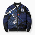 Geelong Football Club Bomber Puffer Jacket Cats Muscular Mascot Graphic - Abstract Paint Splatter Art