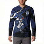 Geelong Football Club Button Sweatshirt Cats Muscular Mascot Graphic - Abstract Paint Splatter Art