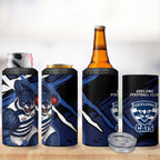 Geelong Football Club 4 in 1 Can Cooler Tumbler Cats Muscular Mascot Graphic - Abstract Paint Splatter Art