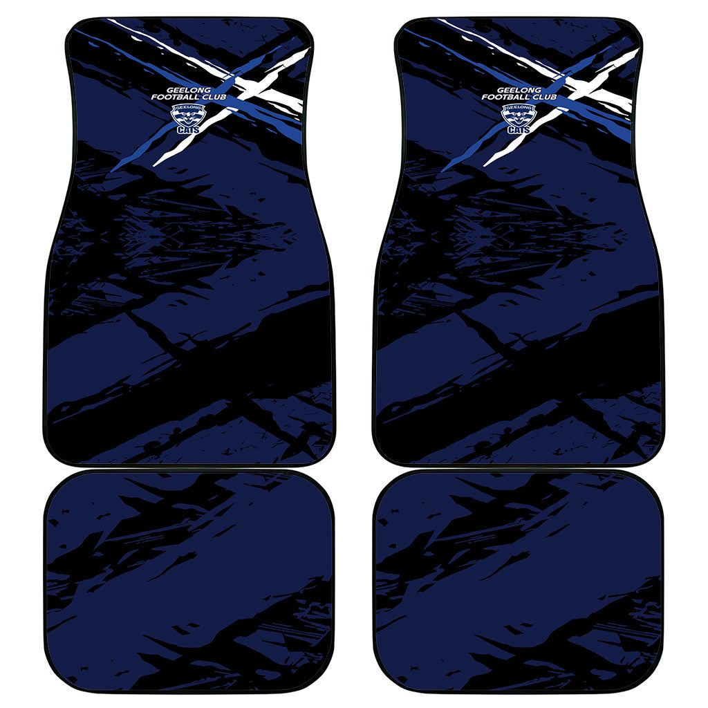 Geelong Football Club Car Mats Cats Muscular Mascot Graphic - Abstract Paint Splatter Art