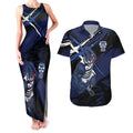 Geelong Football Club Couples Matching Tank Maxi Dress and Hawaiian Shirt Cats Muscular Mascot Graphic - Abstract Paint Splatter Art