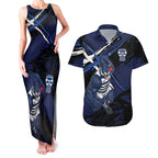 Geelong Football Club Couples Matching Tank Maxi Dress and Hawaiian Shirt Cats Muscular Mascot Graphic - Abstract Paint Splatter Art