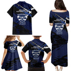 Geelong Football Club Family Matching Puletasi and Hawaiian Shirt Cats Muscular Mascot Graphic - Abstract Paint Splatter Art