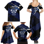 Geelong Football Club Family Matching Summer Maxi Dress and Hawaiian Shirt Cats Muscular Mascot Graphic - Abstract Paint Splatter Art