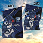Geelong Football Club Garden Flag Cats Muscular Mascot Graphic - Abstract Paint Splatter Art