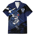Geelong Football Club Hawaiian Shirt Cats Muscular Mascot Graphic - Abstract Paint Splatter Art