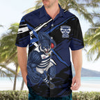 Geelong Football Club Hawaiian Shirt Cats Muscular Mascot Graphic - Abstract Paint Splatter Art