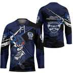 Geelong Football Club Hockey Jersey Cats Muscular Mascot Graphic - Abstract Paint Splatter Art