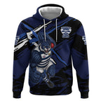 Geelong Football Club Hoodie Cats Muscular Mascot Graphic - Abstract Paint Splatter Art