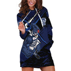 Geelong Football Club Hoodie Dress Cats Muscular Mascot Graphic - Abstract Paint Splatter Art