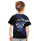 Geelong Football Club Kid T Shirt Cats Muscular Mascot Graphic - Abstract Paint Splatter Art