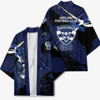Geelong Football Club Kimono Cats Muscular Mascot Graphic - Abstract Paint Splatter Art