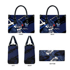 Geelong Football Club Leather Bag Cats Muscular Mascot Graphic - Abstract Paint Splatter Art