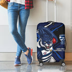 Geelong Football Club Luggage Cover Cats Muscular Mascot Graphic - Abstract Paint Splatter Art