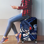 Geelong Football Club Luggage Cover Cats Muscular Mascot Graphic - Abstract Paint Splatter Art