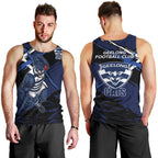 Geelong Football Club Men Tank Top Cats Muscular Mascot Graphic - Abstract Paint Splatter Art