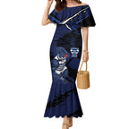 Geelong Football Club Mermaid Dress Cats Muscular Mascot Graphic - Abstract Paint Splatter Art