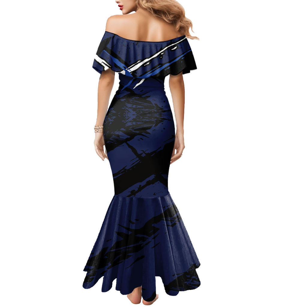 Geelong Football Club Mermaid Dress Cats Muscular Mascot Graphic - Abstract Paint Splatter Art
