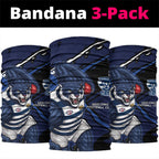 Geelong Football Club Neck Gaiter Cats Muscular Mascot Graphic - Abstract Paint Splatter Art