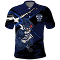 Geelong Football Club Polo Shirt Cats Muscular Mascot Graphic - Abstract Paint Splatter Art