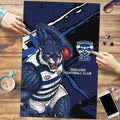 Geelong Football Club Puzzle Cats Muscular Mascot Graphic - Abstract Paint Splatter Art
