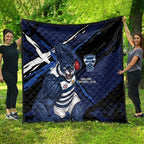Geelong Football Club Quilt Cats Muscular Mascot Graphic - Abstract Paint Splatter Art