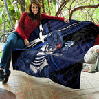 Geelong Football Club Quilt Cats Muscular Mascot Graphic - Abstract Paint Splatter Art