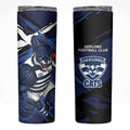 Geelong Football Club Skinny Tumbler Cats Muscular Mascot Graphic - Abstract Paint Splatter Art