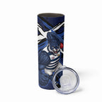 Geelong Football Club Skinny Tumbler Cats Muscular Mascot Graphic - Abstract Paint Splatter Art
