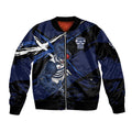 Geelong Football Club Sleeve Zip Bomber Jacket Cats Muscular Mascot Graphic - Abstract Paint Splatter Art