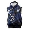 Geelong Football Club Sleeveless Hoodie Cats Muscular Mascot Graphic - Abstract Paint Splatter Art