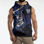 Geelong Football Club Sleeveless Hoodie Cats Muscular Mascot Graphic - Abstract Paint Splatter Art