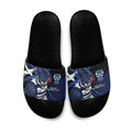 Geelong Football Club Slide Sandals Cats Muscular Mascot Graphic - Abstract Paint Splatter Art