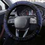 Geelong Football Club Steering Wheel Cover Cats Muscular Mascot Graphic - Abstract Paint Splatter Art