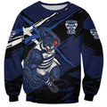 Geelong Football Club Sweatshirt Cats Muscular Mascot Graphic - Abstract Paint Splatter Art
