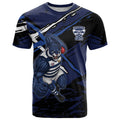 Geelong Football Club T Shirt Cats Muscular Mascot Graphic - Abstract Paint Splatter Art