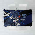 Geelong Football Club Tablecloth Cats Muscular Mascot Graphic - Abstract Paint Splatter Art
