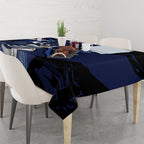 Geelong Football Club Tablecloth Cats Muscular Mascot Graphic - Abstract Paint Splatter Art
