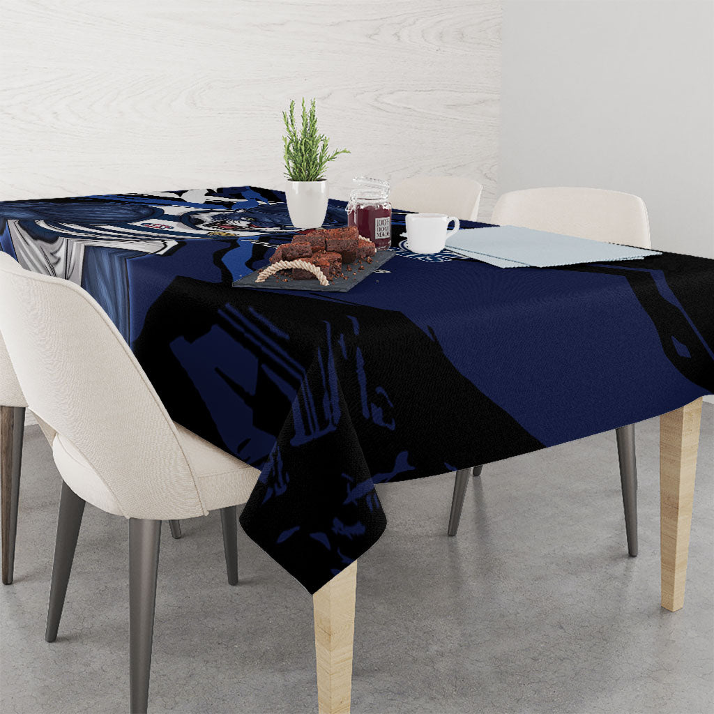 Geelong Football Club Tablecloth Cats Muscular Mascot Graphic - Abstract Paint Splatter Art