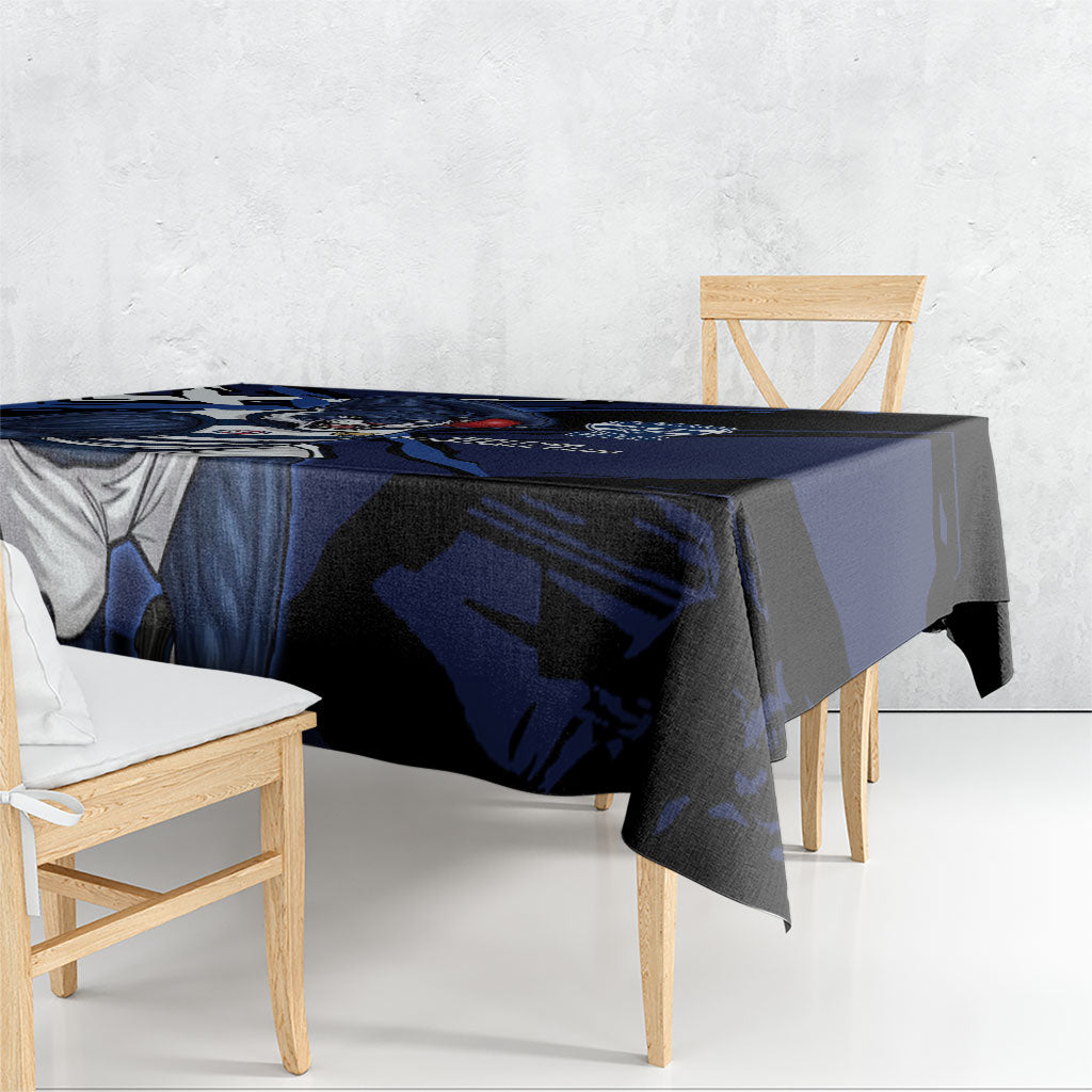 Geelong Football Club Tablecloth Cats Muscular Mascot Graphic - Abstract Paint Splatter Art