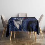 Geelong Football Club Tablecloth Cats Muscular Mascot Graphic - Abstract Paint Splatter Art