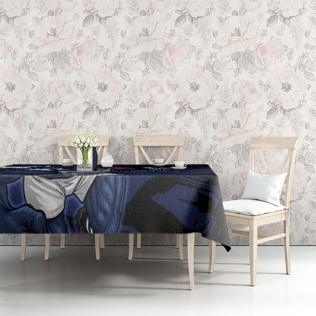 Geelong Football Club Tablecloth Cats Muscular Mascot Graphic - Abstract Paint Splatter Art