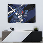 Geelong Football Club Tapestry Cats Muscular Mascot Graphic - Abstract Paint Splatter Art